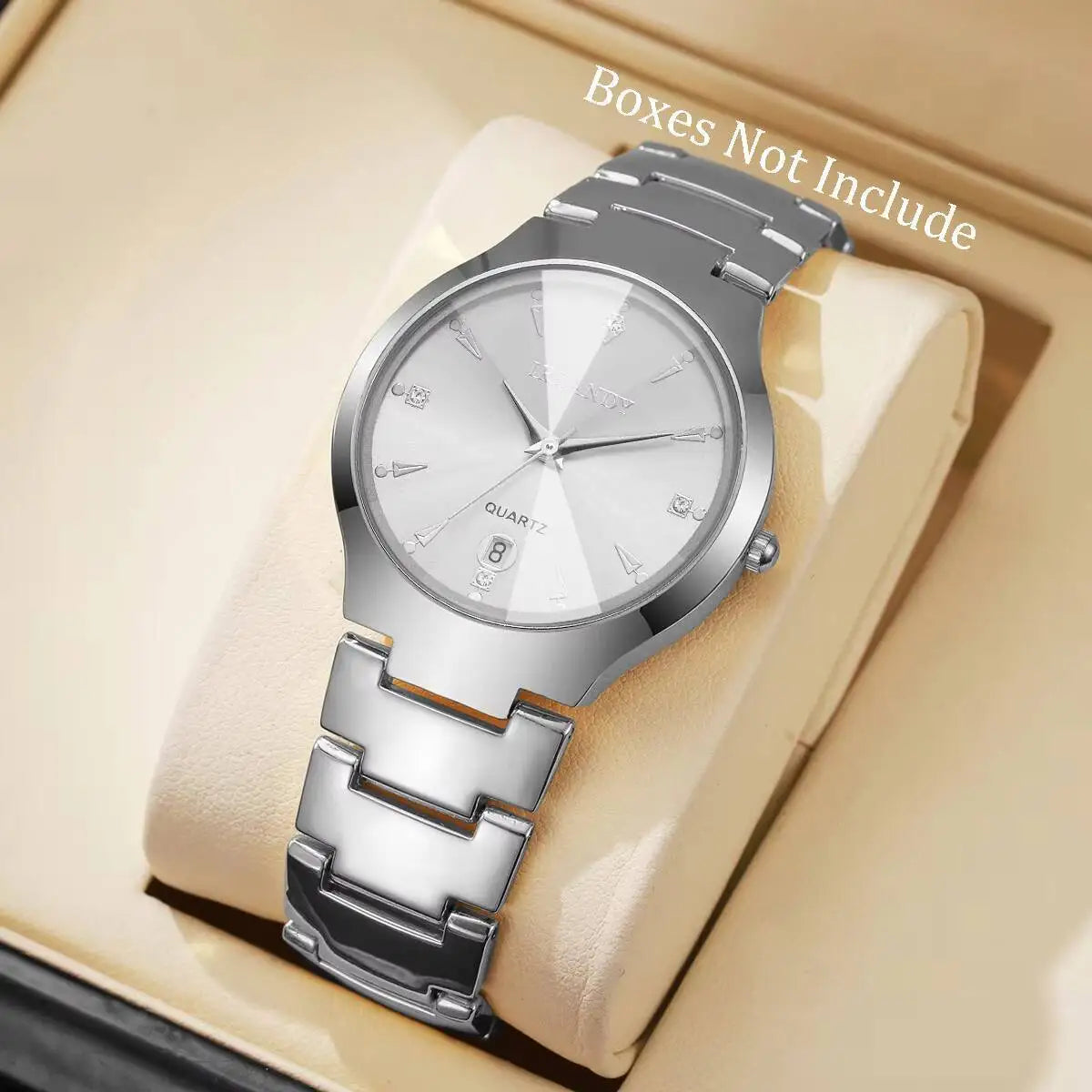 Fashion Stainless Steel Strap Men Business Watches Men's Analog Quartz Wristwatch Clock Reloj Hombre（Without Box）