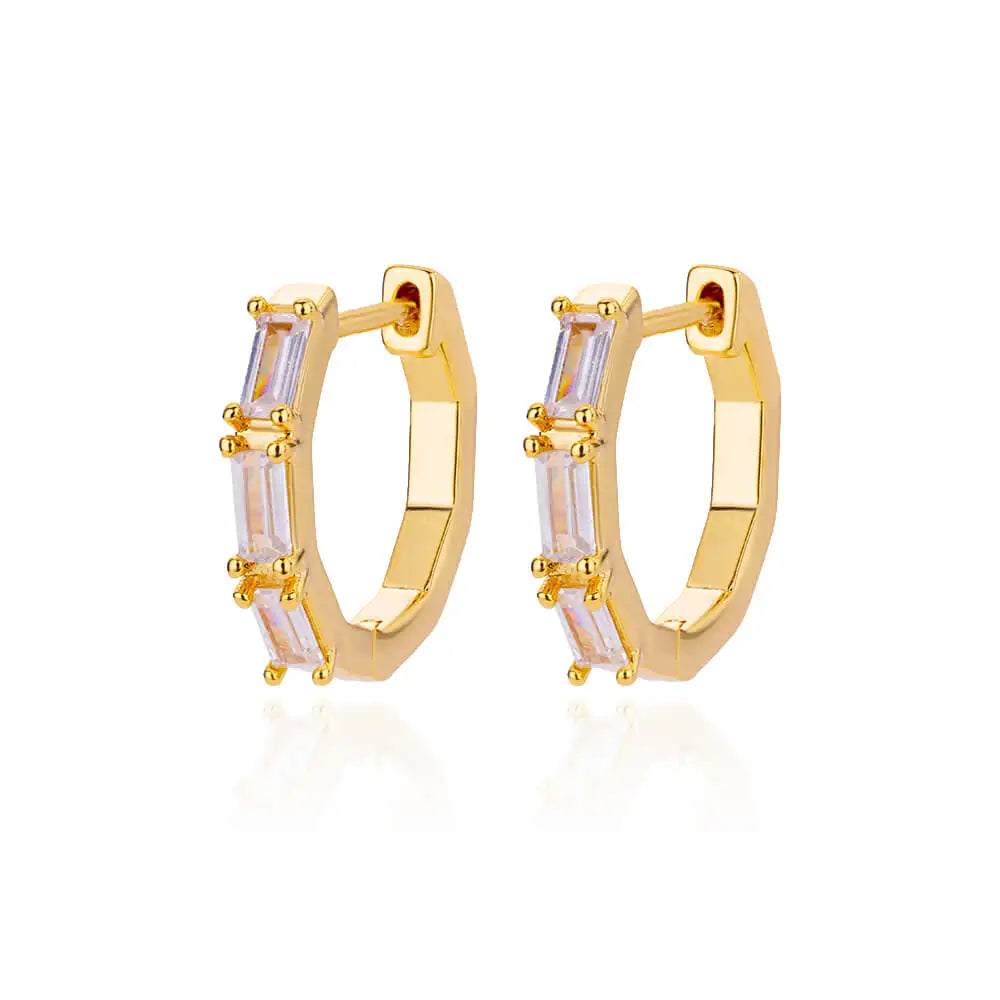 Triangle Zircon Hoop Earrings For Women Stainless Steel Earring Luxury New in Design Wedding 2023 Trending Jewelry aretes mujer