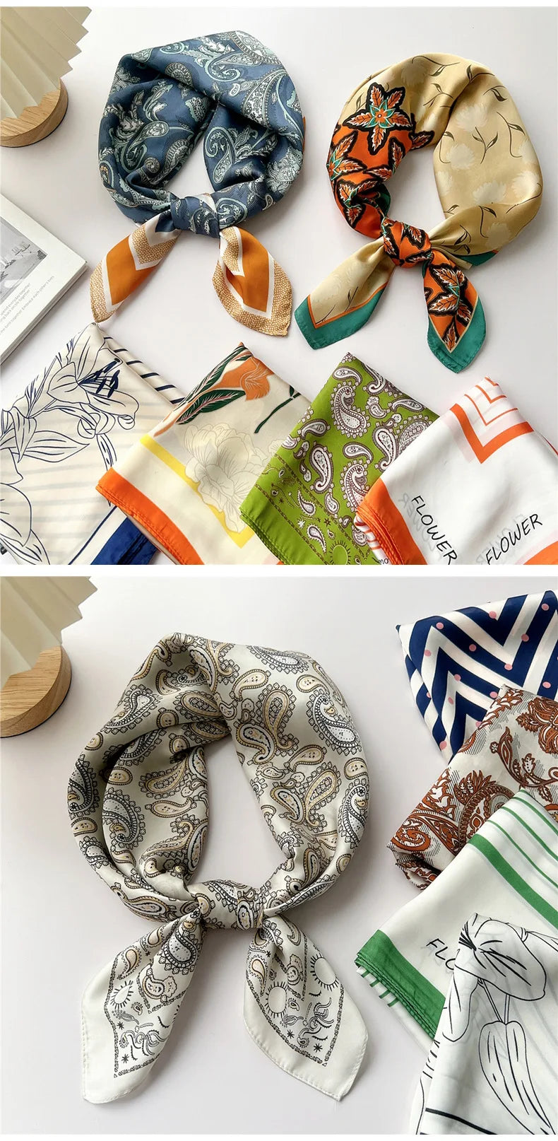 70cm Square Scarf Headscarf Hairscarf Bandanas Head Hair Shawl Wraps Accessories