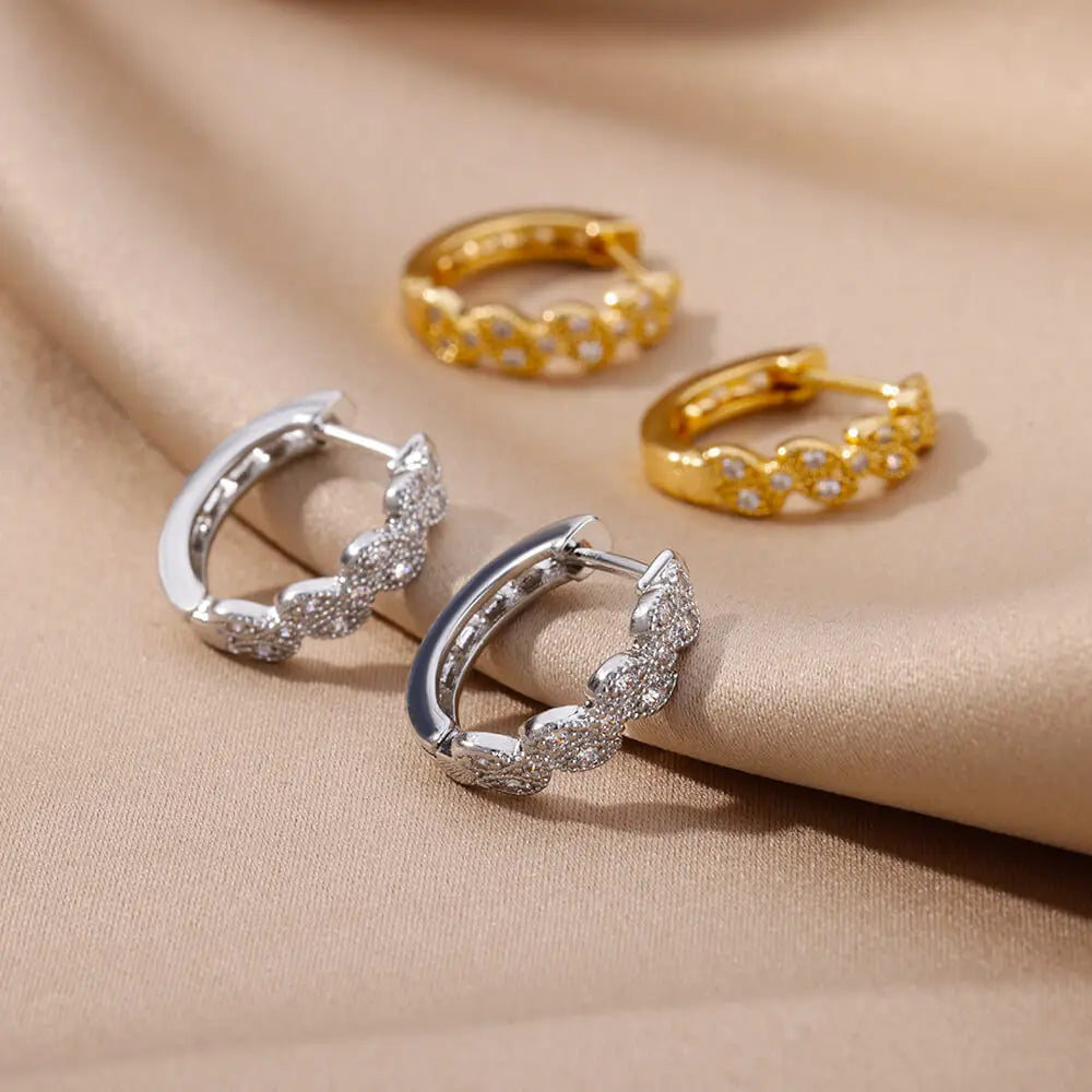 Zircon Pendientes Earring For Women Stainless Steel Hoop Piercing Earring Trending 2024 New Jewerly aretes de mujer bijoux femme