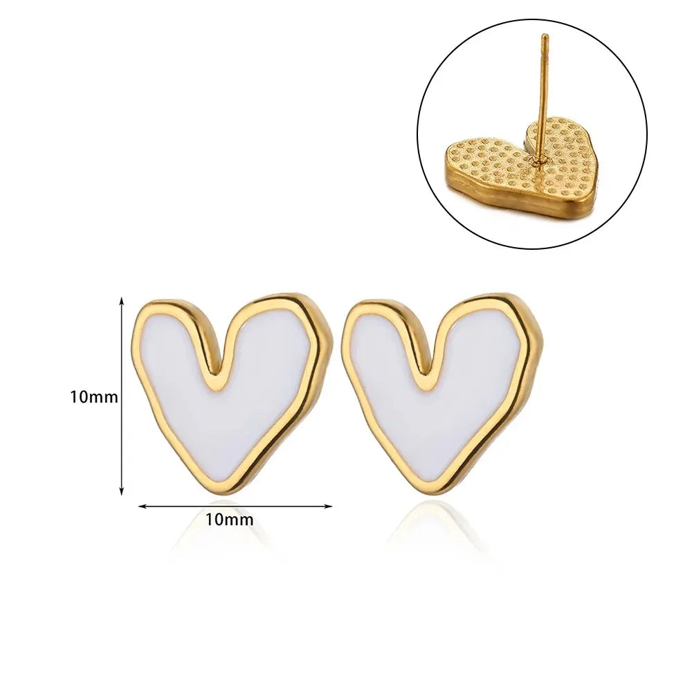 Simple Heart Drop Earrings For Women Stainless Steel Brand Fashion Ear Cuff Piercing Dangle Earring Jewelry Gifts Bijoux Femme