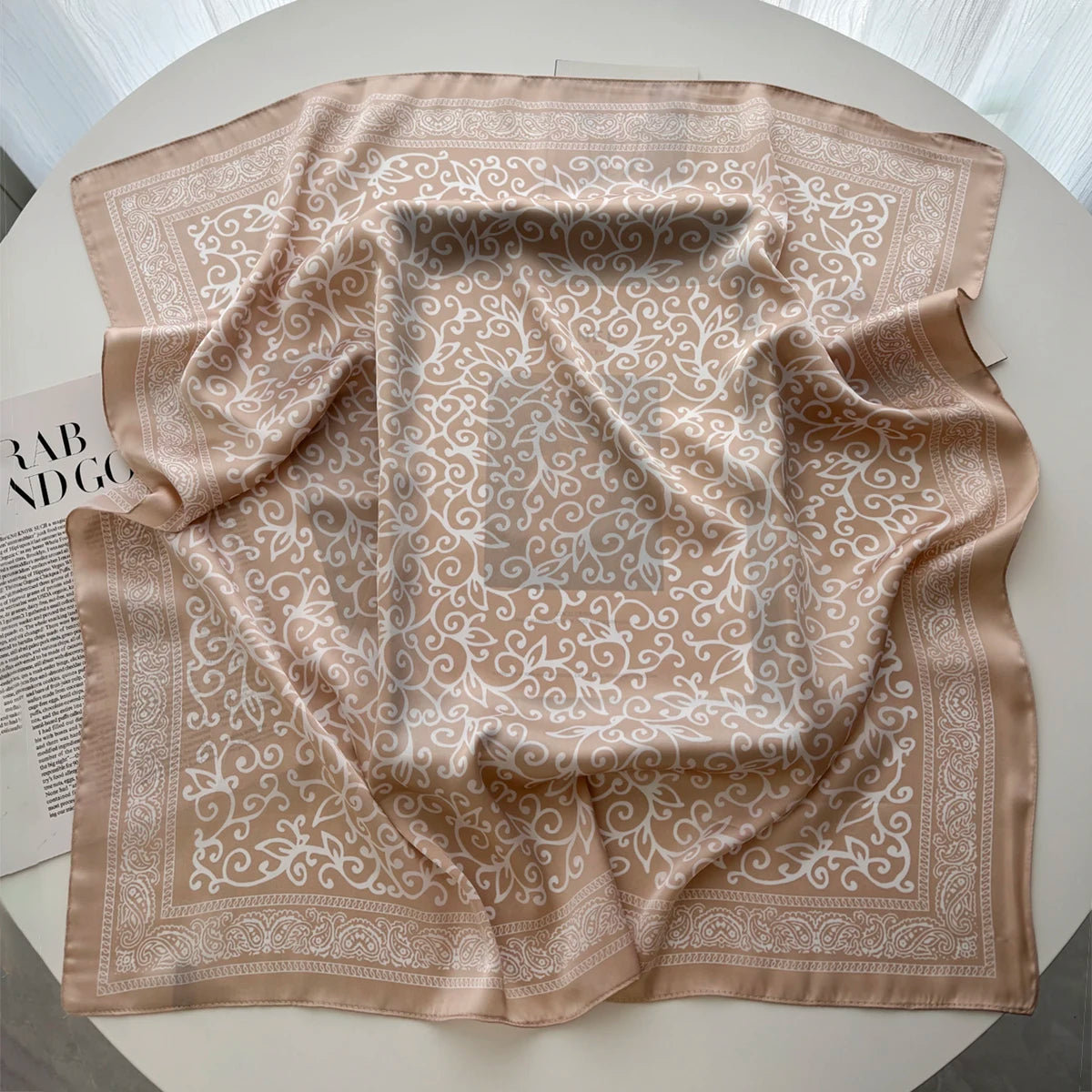 1pcs Luxury Square Scarf Cashew Print Bandana Women's Imitation Silk Scarf Casual Decoration 70cm Neckerchief Headband