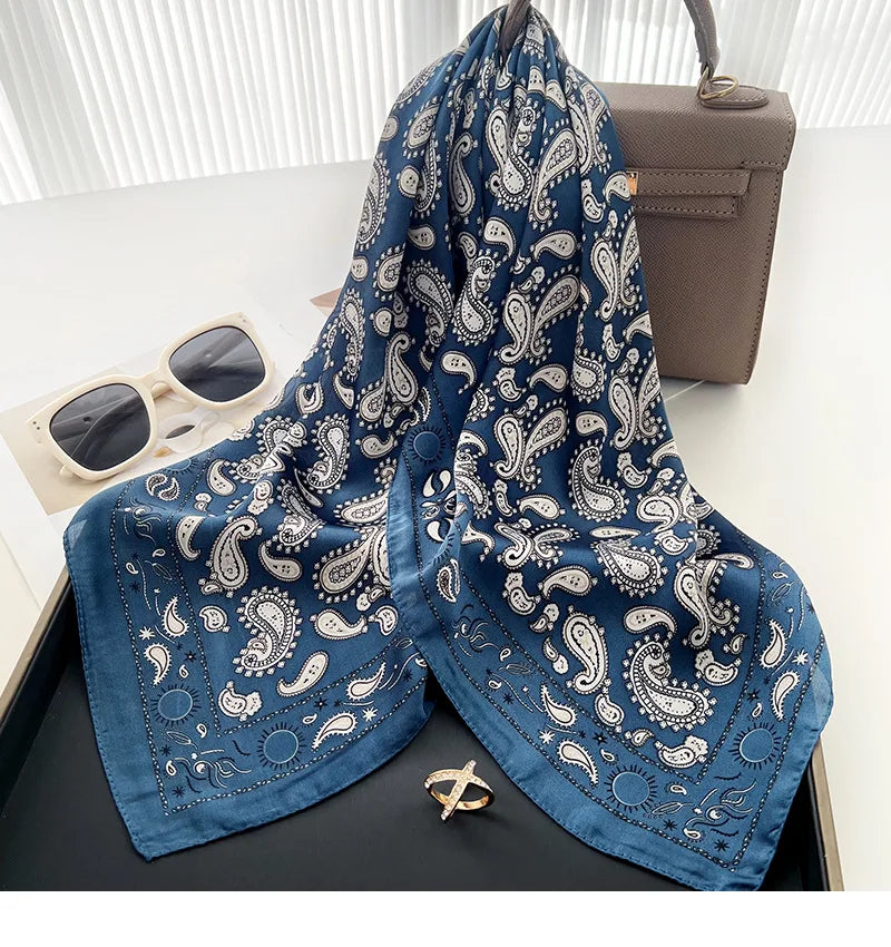 Head Scarf For Women Luxury Square Scarf Bandanna Spring/Summer Headband Hair Scarf Soft Stain Neckerchief For Dress Up you Look