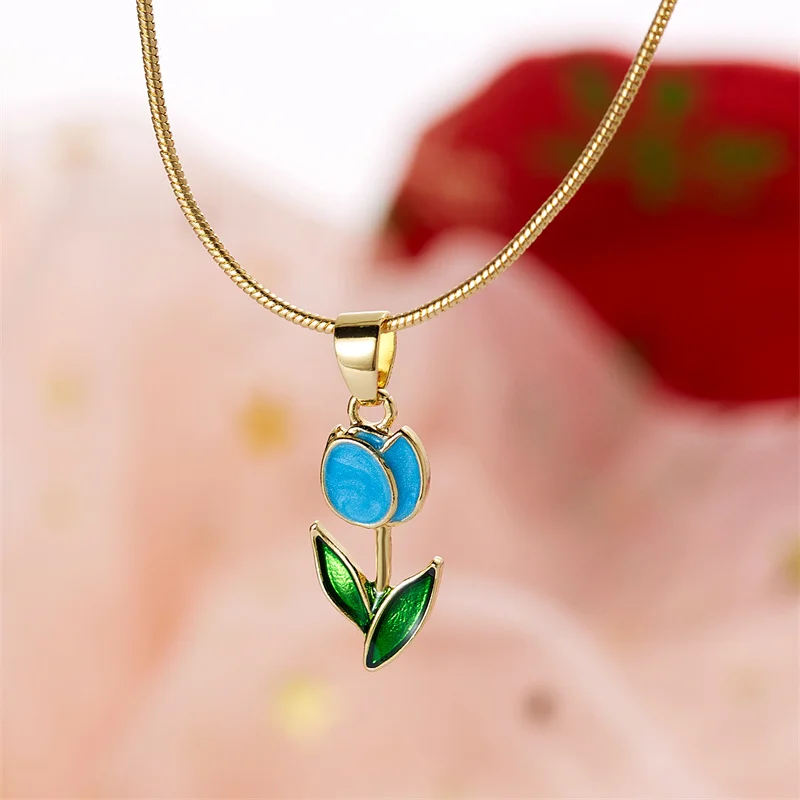 Fashion Cherry Blossoms Flower Necklace For Women Romantic Crystal Zircon Butterfly Flowers Pearl Shell Necklace Wedding Jewelry