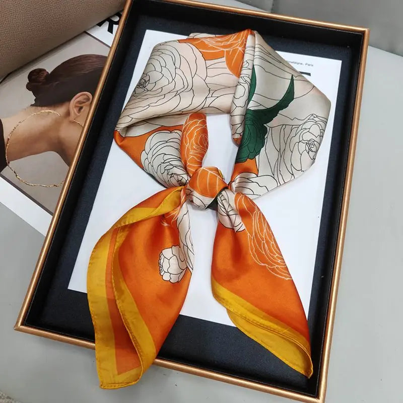 Luxury Horse  Silk Shawl Square Scarf For Women Print Hijab Summer Wraps Neckerchief Female 70*70cm Handkerchief Bandana Girl