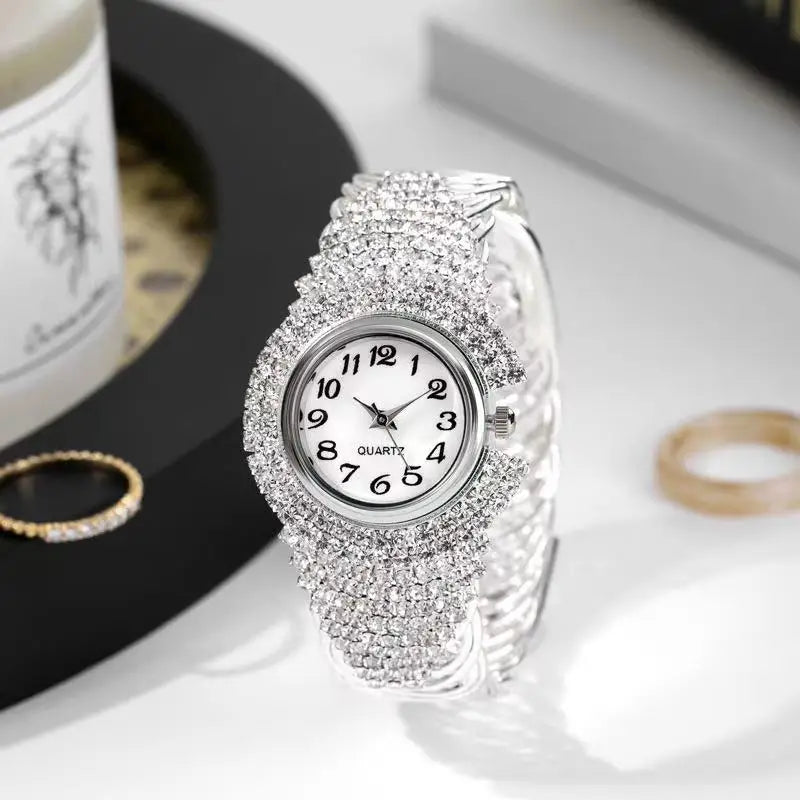 Women Gold Full Diamond Watch Ladies Wrist Watches Luxury Brand Rhinestone Women's Bracelet Watches Female Relogio Feminino