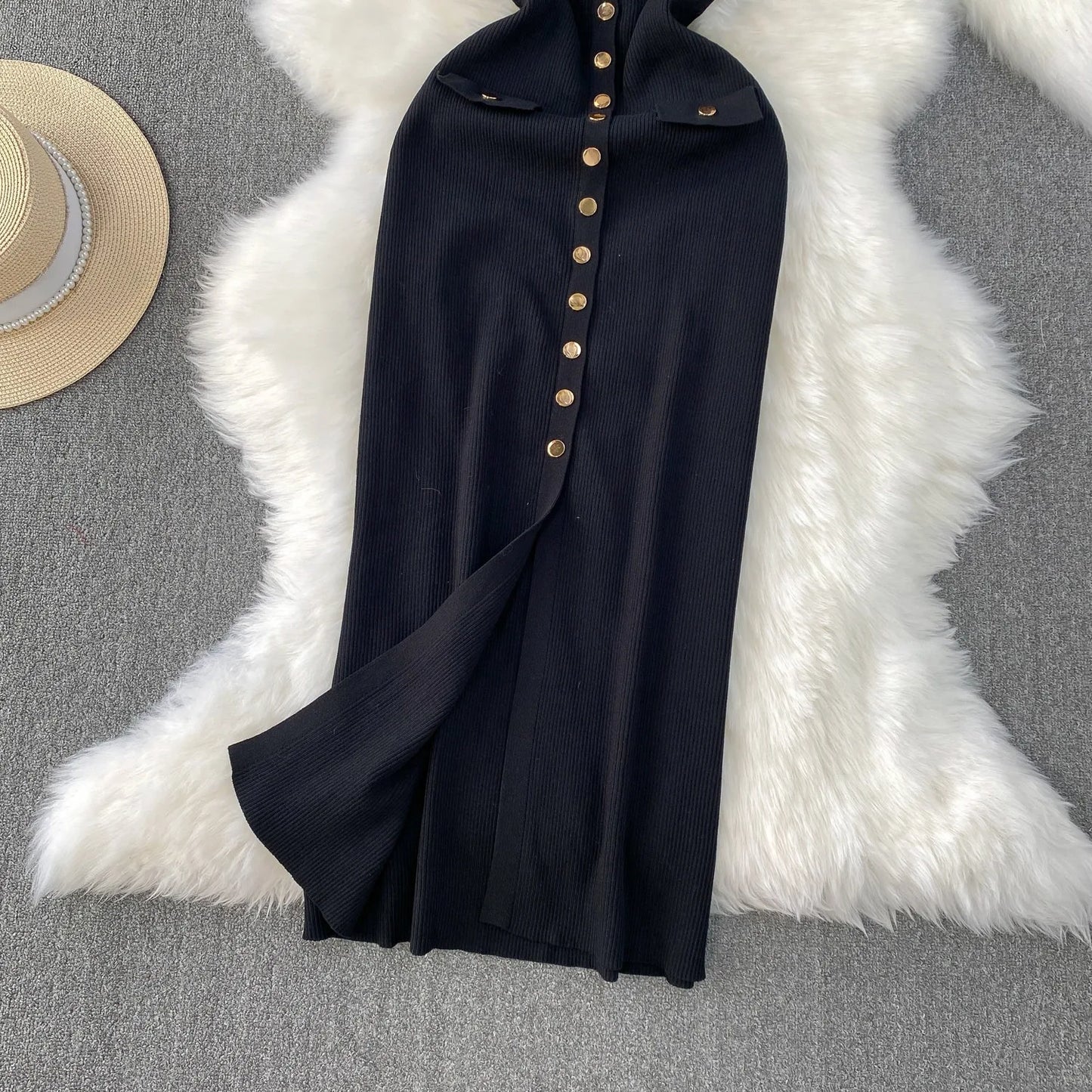 YuooMuoo Brand Style Women Knitted Maxi Dress 2026 New Spring Summer Single-breasted Sleeveless Bodycon Lady Dress Party Vestido