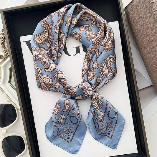 Head Scarf For Women Luxury Square Scarf Bandanna Spring/Summer Headband Hair Scarf Soft Stain Neckerchief For Dress Up you Look