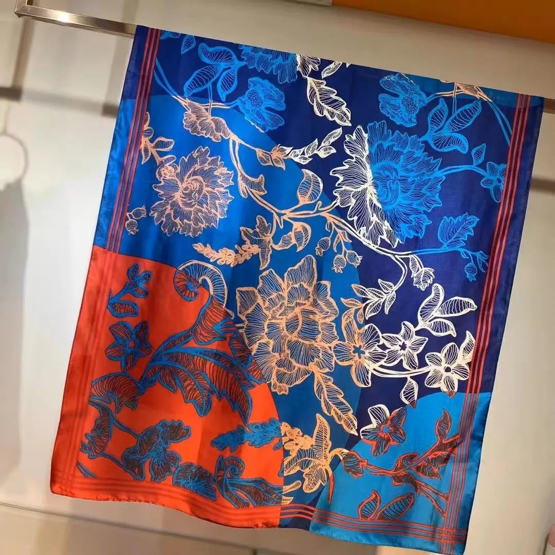 180*90cm Scarves Luxury Brand Long Silk Scarf Women Soft Shawl Wrap Muffler Hijab Bufanda Foulard Female Bandana Beach Stoles