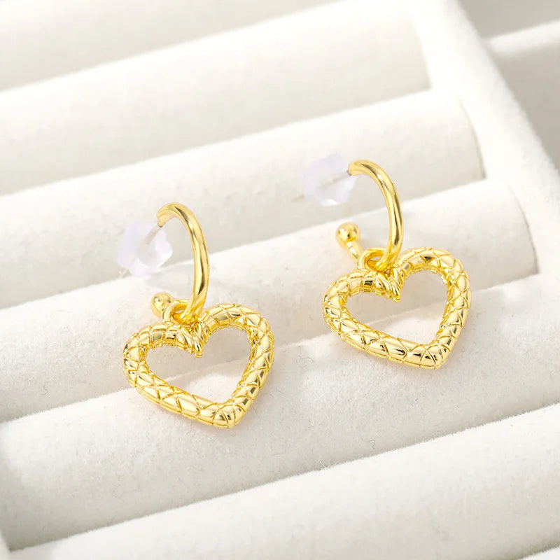 Free Shipping Zircon Geometric Earrings For Women Stainless Steel Gold Color Piercing Earring 2025 Fashion Wedding Jewelry Gift