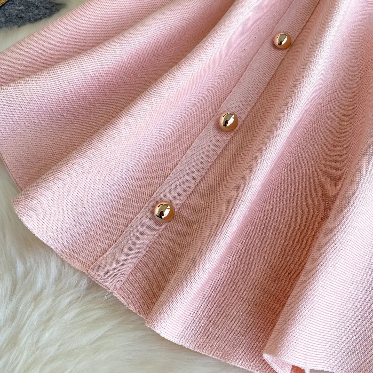 REALEFT Summer Elegant Pink Women's Knitted A-line Dress 2026 New Sleeveless Casual O-neck Single Breasted Sexy Mini Dress