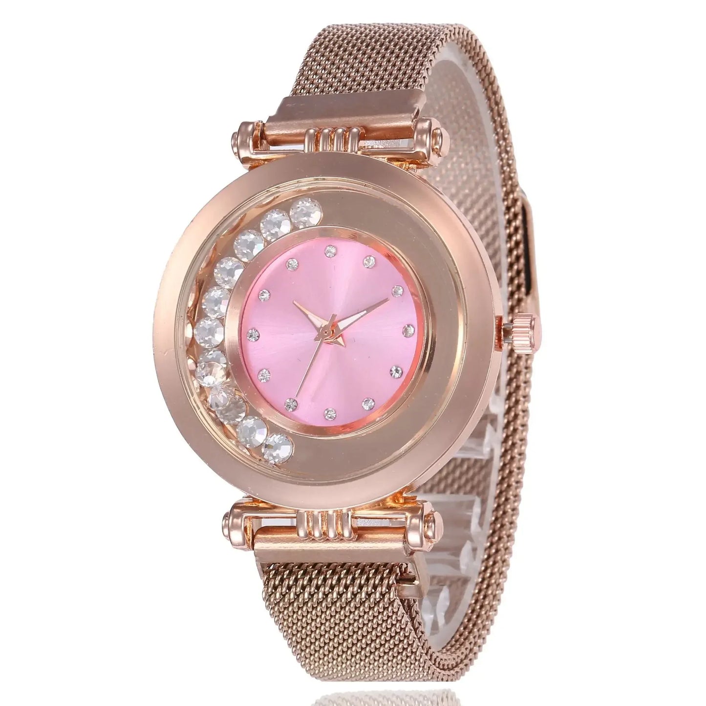 Fashion Luxury Watches for Women Stylish Elegant Strap Buckle Rhinestones Magnetite Magnet Ball Ladies Female Wrist Watch Clock