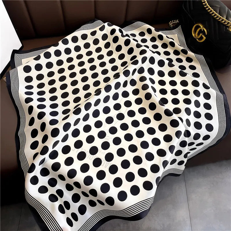 70*70cm Flower Silk Square Scarf Women Satin Shawl Wrap Hijab Female Hair Band Wrist Luxury Headkerchief Echarpe fashion Bandana