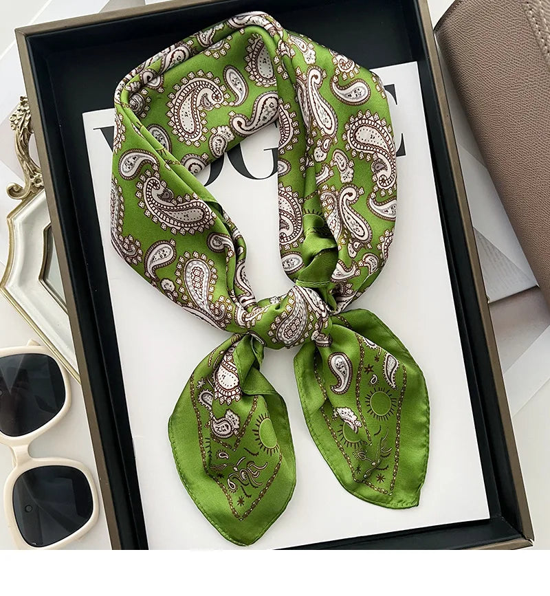 Head Scarf For Women Luxury Square Scarf Bandanna Spring/Summer Headband Hair Scarf Soft Stain Neckerchief For Dress Up you Look