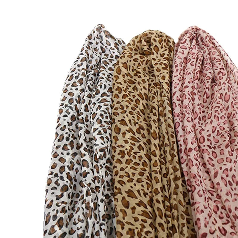 Ladies Sunscreen Scarf Small Silk Scarf Versatile Spotted Leopard Print Gauze Sunscreen Ice Silk