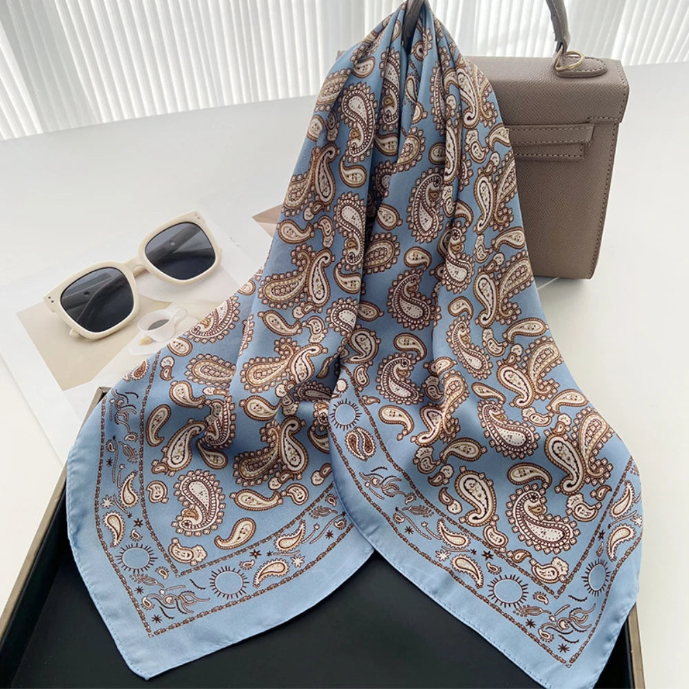 Head Scarf For Women Luxury Square Scarf Bandanna Spring/Summer Headband Hair Scarf Soft Stain Neckerchief For Dress Up you Look
