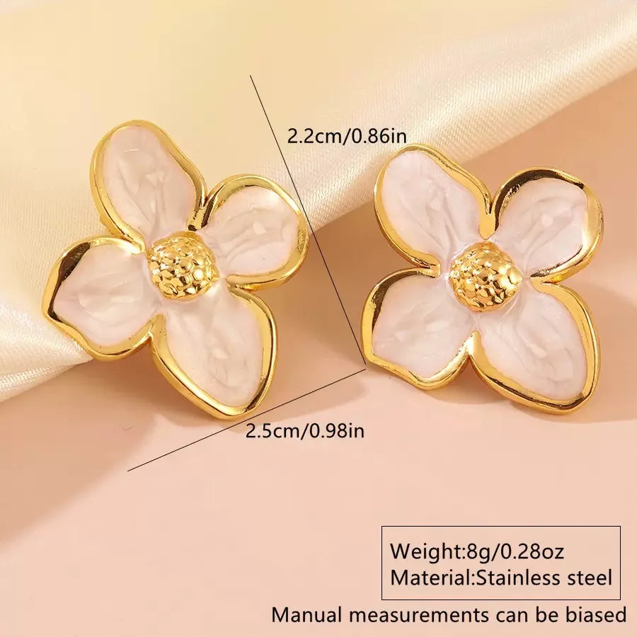 Flower Women's Earrings Trend 2026 Party Wedding Birthday Gifts Stainless Steel Stud Earrings Jewelry