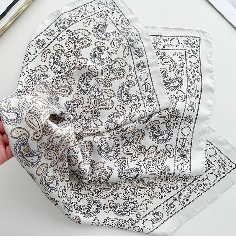Head Scarf For Women Luxury Square Scarf Bandanna Spring/Summer Headband Hair Scarf Soft Stain Neckerchief For Dress Up you Look