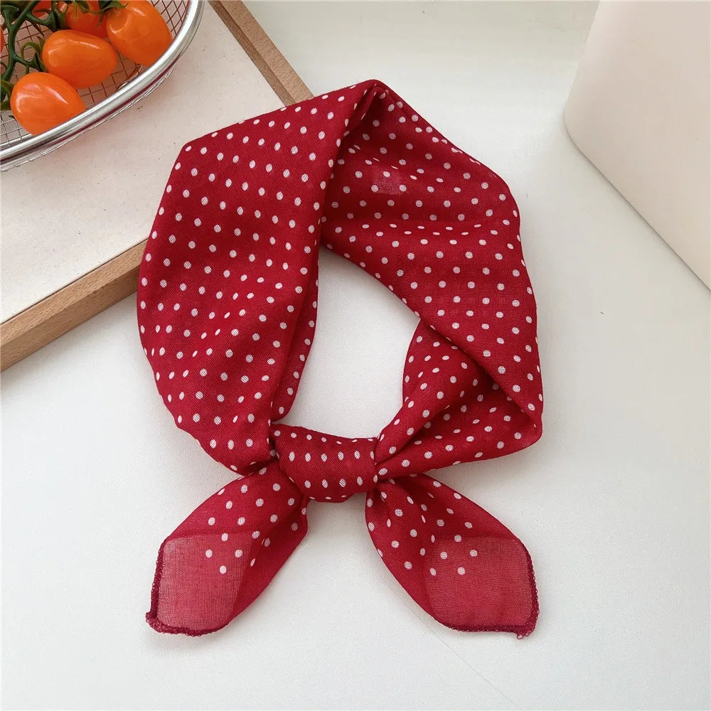 Fashion Floral Print Square Scarf Soft Handkerchief Women Hair Scarf Cotton Linen Head Scarfs Ladies Neck Scarves Summer Autumn