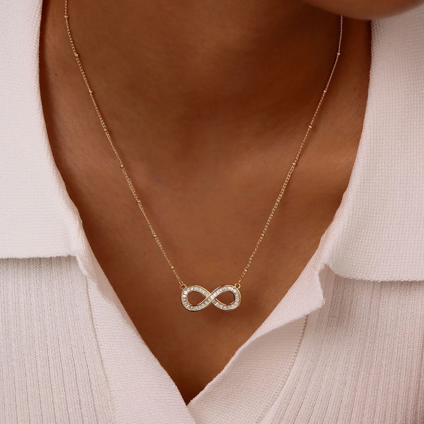 Women Gift Infinity Necklace, Cubic Zircoina Pendant Jewelry for Mom Girlfriend