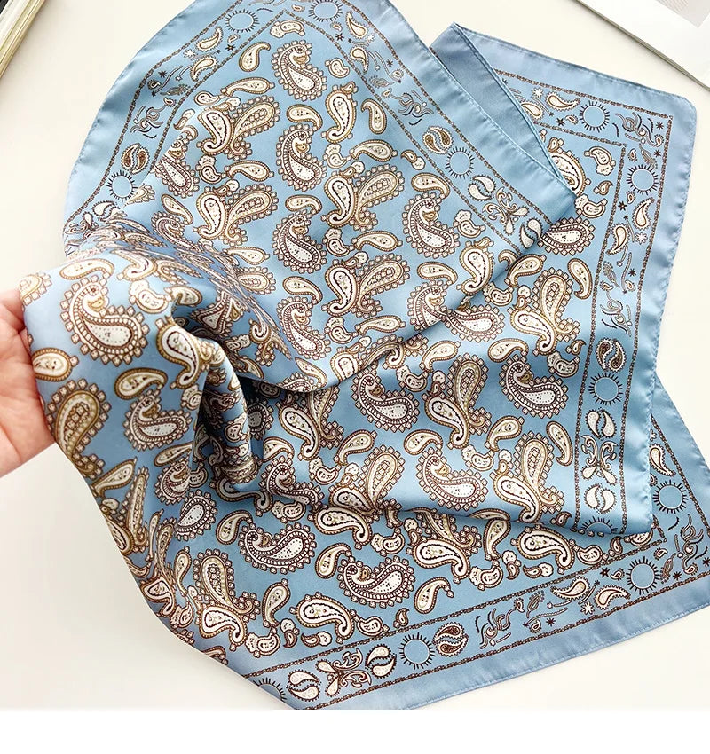 Head Scarf For Women Luxury Square Scarf Bandanna Spring/Summer Headband Hair Scarf Soft Stain Neckerchief For Dress Up you Look