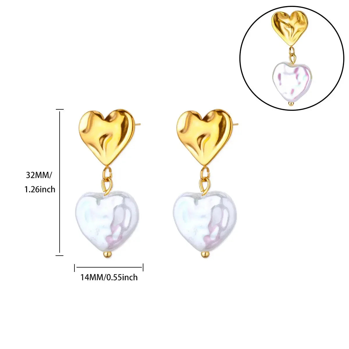 Simple Heart Drop Earrings For Women Stainless Steel Brand Fashion Ear Cuff Piercing Dangle Earring Jewelry Gifts Bijoux Femme