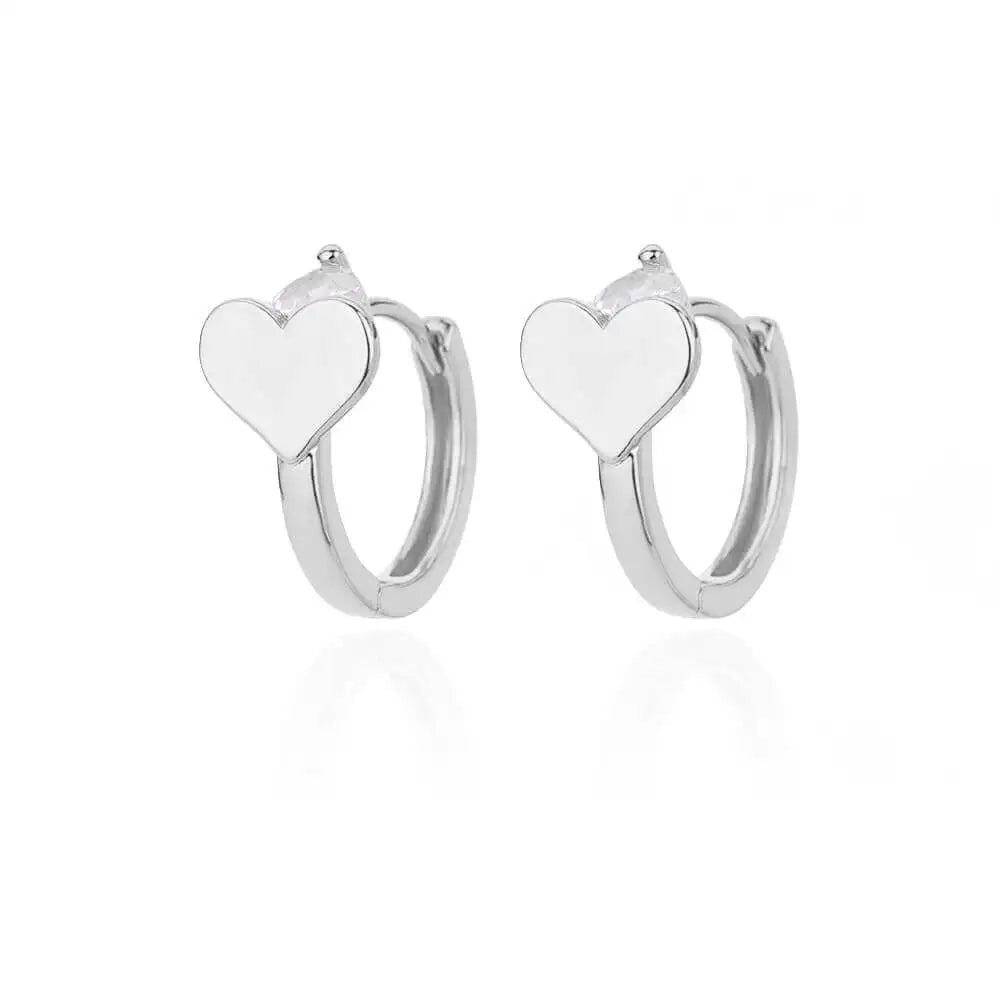 Simple Heart Drop Earrings For Women Stainless Steel Brand Fashion Ear Cuff Piercing Dangle Earring Jewelry Gifts Bijoux Femme