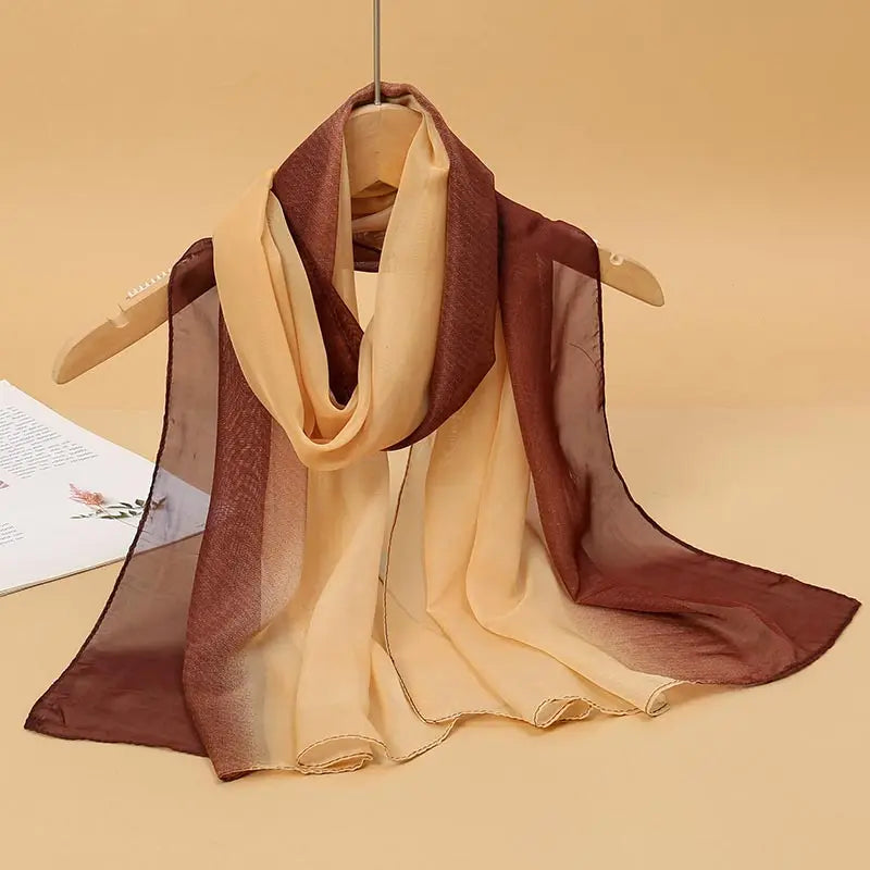 2026 New Print Chiffon Scarf Shawl Women Sunscreen Silk Scarf Turban Long Wrap Beach Travel Outdoor Accessories Trendy Headband