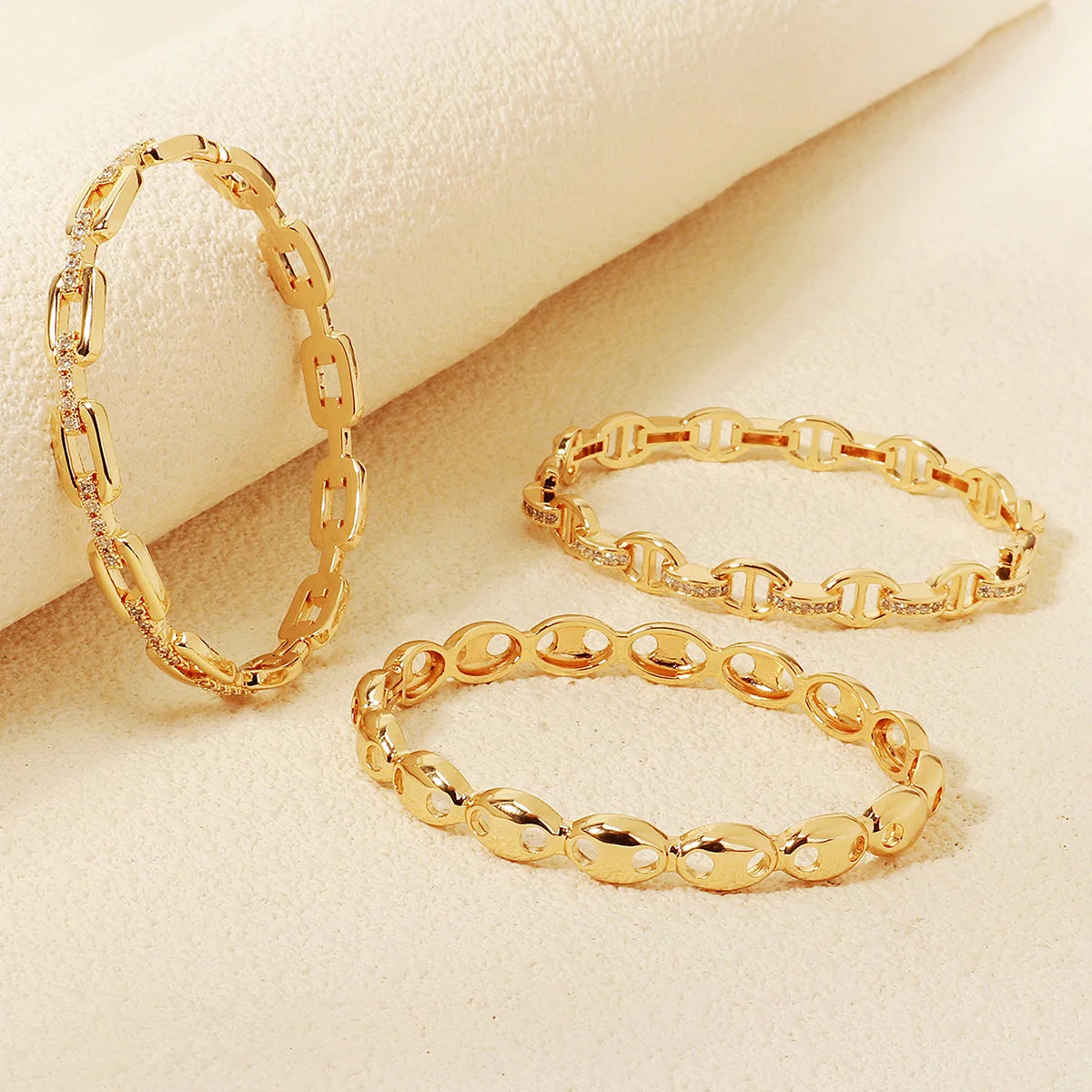Miallo New Stainless Steel Trendy Open Bracelet Daily Bangles For Women Simple Lock Clasp Sparkling Zirconia Bracelet As Gifts