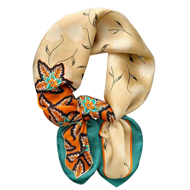 2024 New Fashion Luxury Silk Scarf Bandana Women Hair Bands Square Scarves Neck Tie Bag Scarfs Satin Lady Wrap Headband