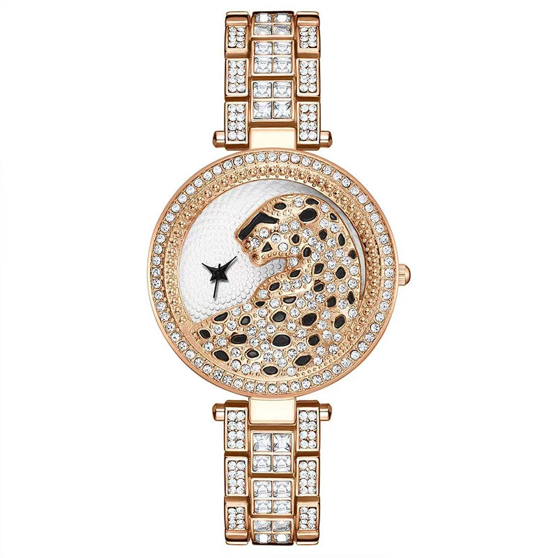 Leopard Head Women's Watches Diamonds Quartz Fashion Personality Ladies Jewelry Temperament Bracelet Watch UTHAI H30