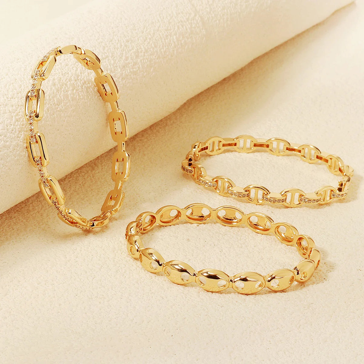 Miallo New Stainless Steel Trendy Open Bracelet Daily Bangles For Women Simple Lock Clasp Sparkling Zirconia Bracelet As Gifts