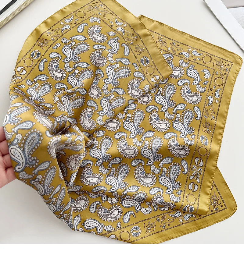 Head Scarf For Women Luxury Square Scarf Bandanna Spring/Summer Headband Hair Scarf Soft Stain Neckerchief For Dress Up you Look