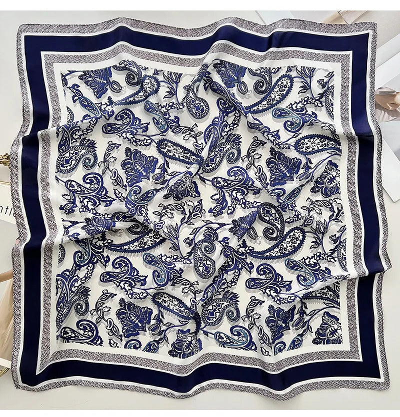 Square Scarf For Women Breathable Bandanna Luxury Headband Hair Scarf Soft Stain Neckerchief Spring/Summer Head Scarf