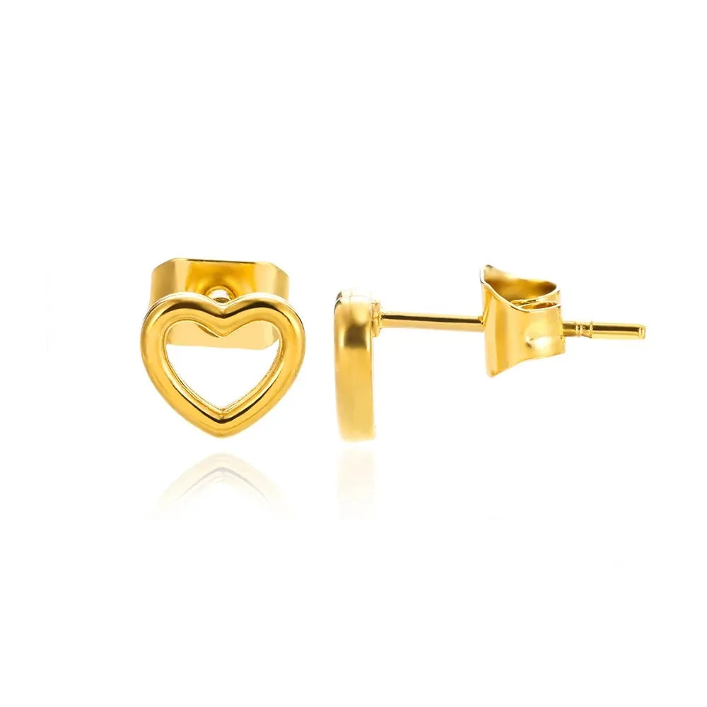 Simple Heart Drop Earrings For Women Stainless Steel Brand Fashion Ear Cuff Piercing Dangle Earring Jewelry Gifts Bijoux Femme