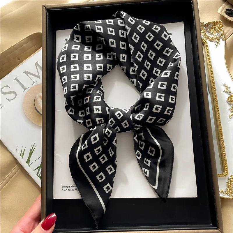 Luxury Horse  Silk Shawl Square Scarf For Women Print Hijab Summer Wraps Neckerchief Female 70*70cm Handkerchief Bandana Girl