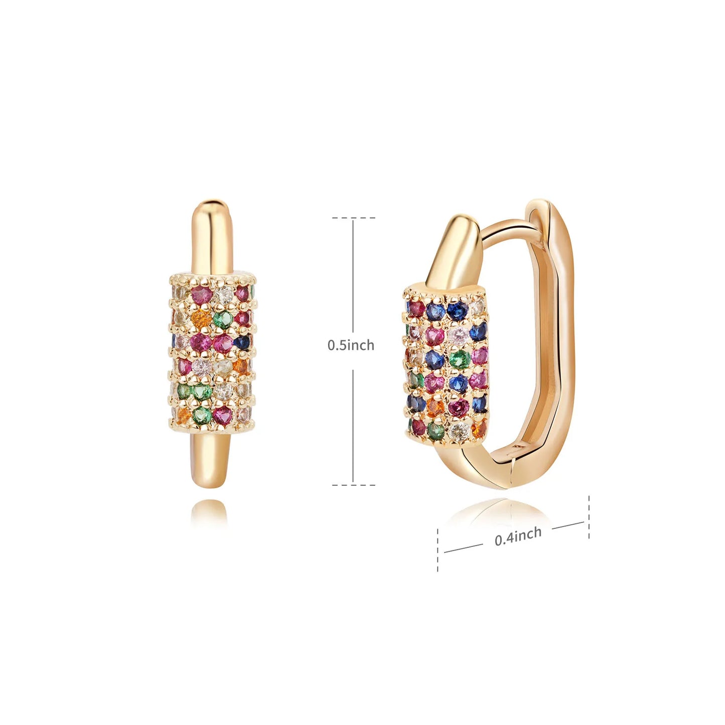 Luxruy Zircon Hoop Earrings For Women Stainless Steel Gold Color Round Hoops Earrings 2024 Trend Wedding Jewelry Freeshipping