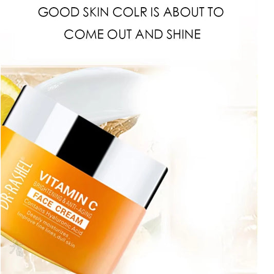 Vitamin C Face Cream Whitening Moisturizing  Improve Fine Lines Dull Skin Hyaluronic Acid Serum