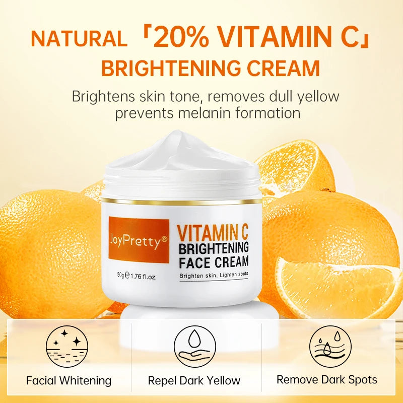 JoyPretty Vitamin C Face Cream Whitening Dark Spots Remover Niacinamide Moisturizing Facial Cream Skin Care Product