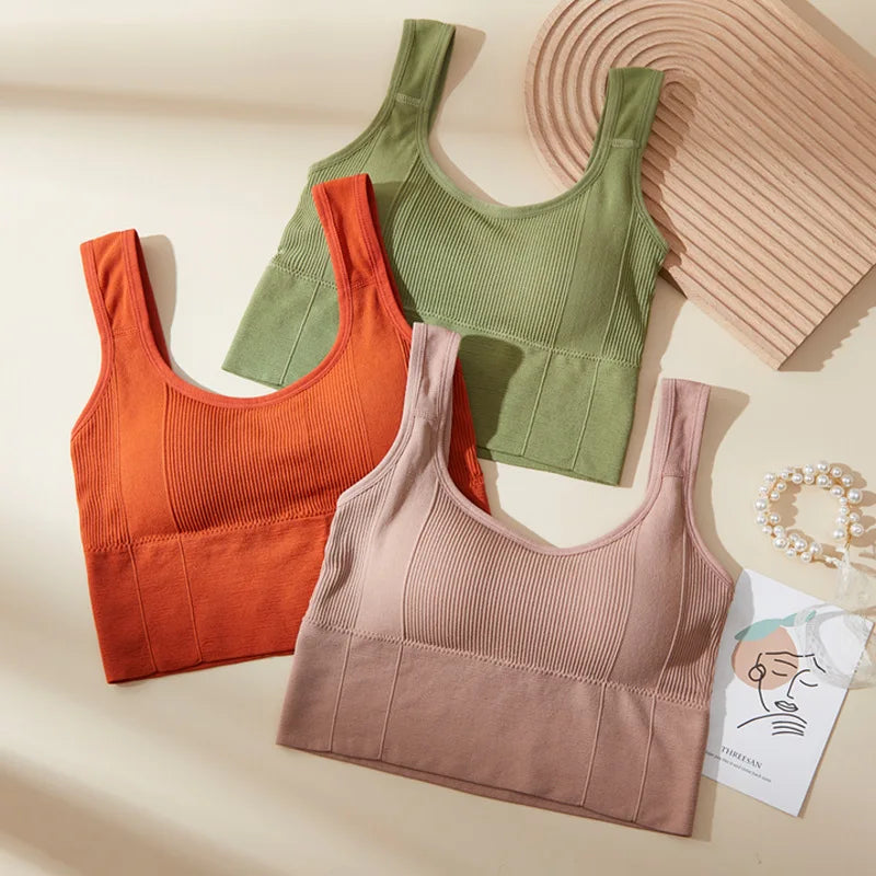 Sports Bra Anti-Sweat Fitness Top Women Seamless Yoga Bra Shockproof Crop Top Push Up Sport Bra Gym Workout Top