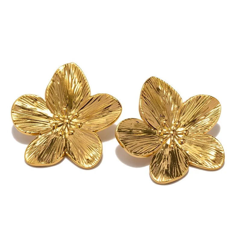 2Pcs New Trendy Stainless Steel Butterfly Stud Earring, Charm 18K Gold Plated High Quality Statement Waterproof Jewelry Gift