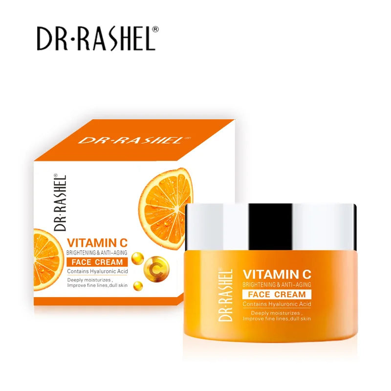 Vitamin C Face Cream Whitening Moisturizing  Improve Fine Lines Dull Skin Hyaluronic Acid Serum
